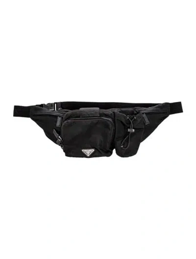 Pre-owned Prada Tessuto Nylon Belt Bag In Black