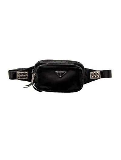 Pre-owned Prada Tessuto Nylon Belt Bag In Black
