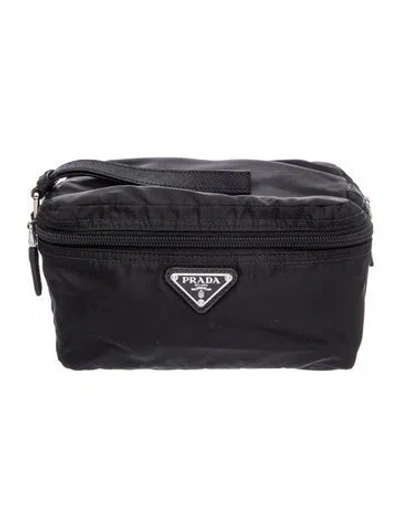 Pre-owned Prada Tessuto Nylon Belt Bag In Black