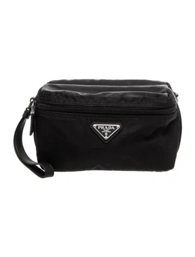 Pre-owned Prada Tessuto Nylon Belt Bag In Black