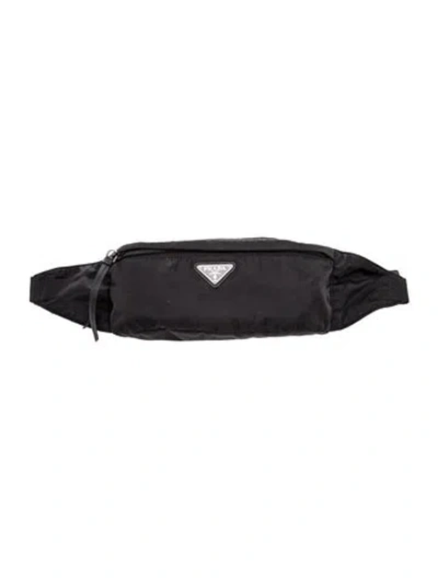 Pre-owned Prada Tessuto Nylon Belt Bag In Black