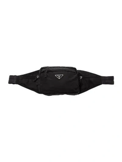Pre-owned Prada Tessuto Nylon Belt Bag In Black