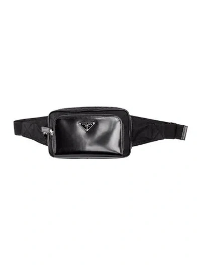 Pre-owned Prada Tessuto Nylon Belt Bag In Black