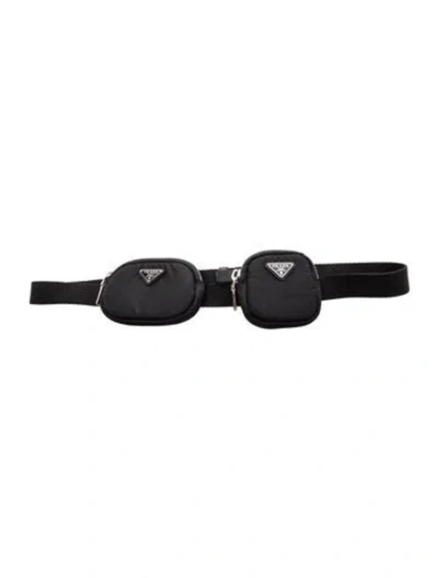 Pre-owned Prada Tessuto Nylon Belt Bag In Black