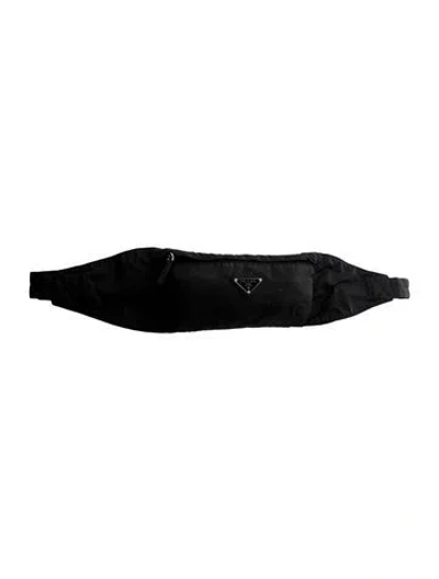Pre-owned Prada Tessuto Nylon Belt Bag In Black