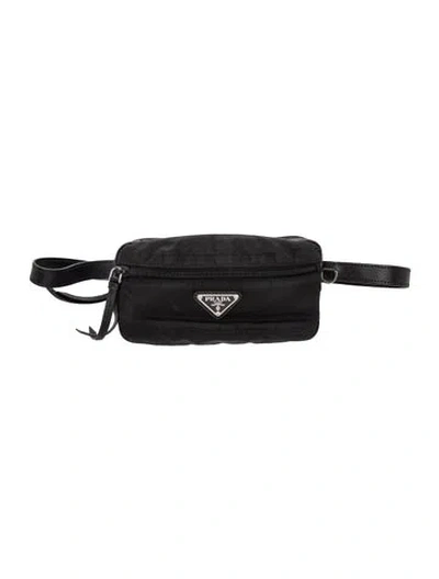 Pre-owned Prada Tessuto Nylon Belt Bag In Black