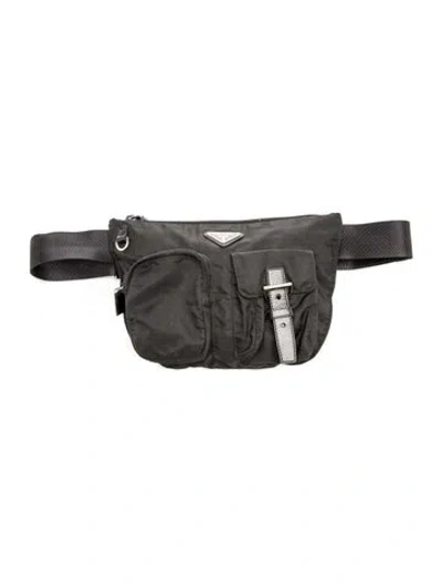Pre-owned Prada Tessuto Nylon Belt Bag In Black