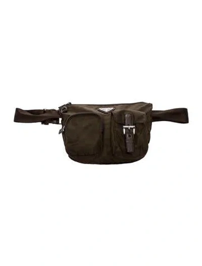Pre-owned Prada Tessuto Nylon Belt Bag In Brown