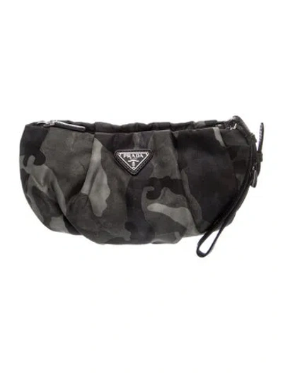 Pre-owned Prada Tessuto Nylon Belt Bag In Gray