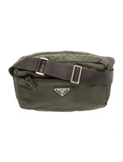 Pre-owned Prada Tessuto Nylon Belt Bag In Green