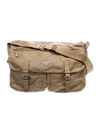 Pre-owned Prada Tessuto Nylon Belt Bag In Neutral
