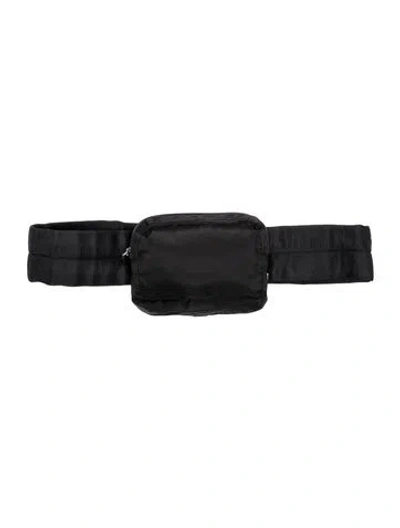 Pre-owned Prada Tessuto Nylon Belt Bag Vintage In Black