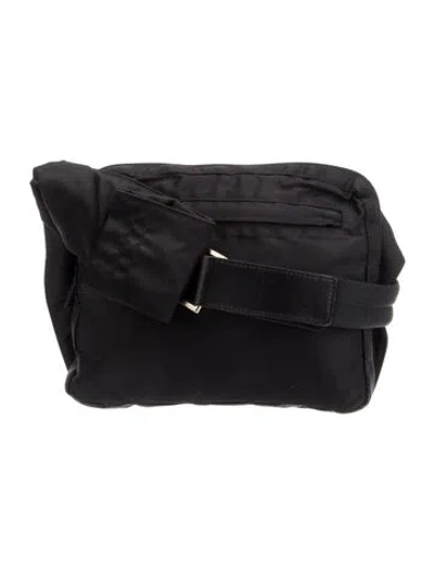 Pre-owned Prada Tessuto Nylon Belt Bag Vintage In Black