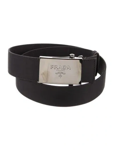 Pre-owned Prada Tessuto Nylon Belt In Black