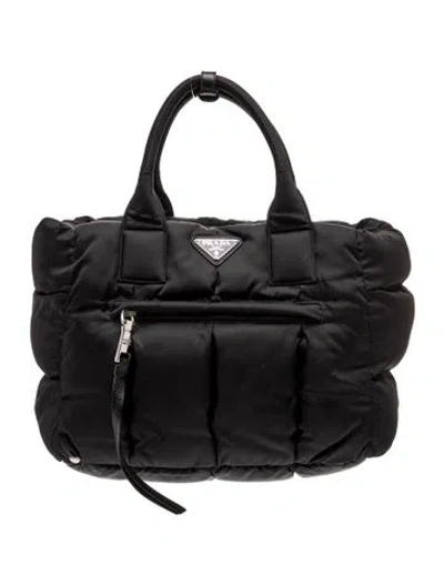 Pre-owned Prada Tessuto Nylon Bomber In Black