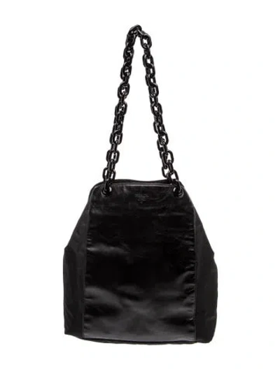 Pre-owned Prada Tessuto Nylon Bucket Bag In Black