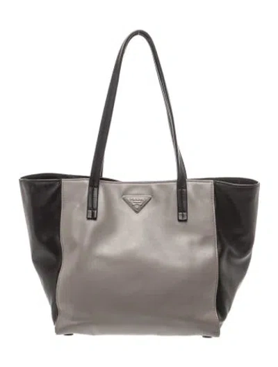 Pre-owned Prada Tessuto Nylon City Calf Sport In Gray