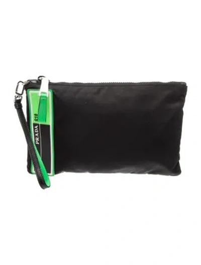 Pre-owned Prada Tessuto Nylon Clutch In Black