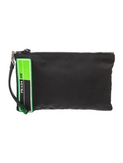 Pre-owned Prada Tessuto Nylon Clutch In Black