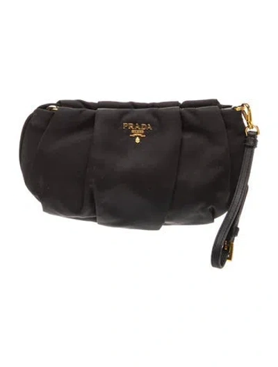 Pre-owned Prada Tessuto Nylon Clutch In Black