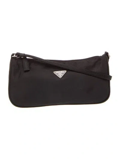 Pre-owned Prada Tessuto Nylon Clutch In Black