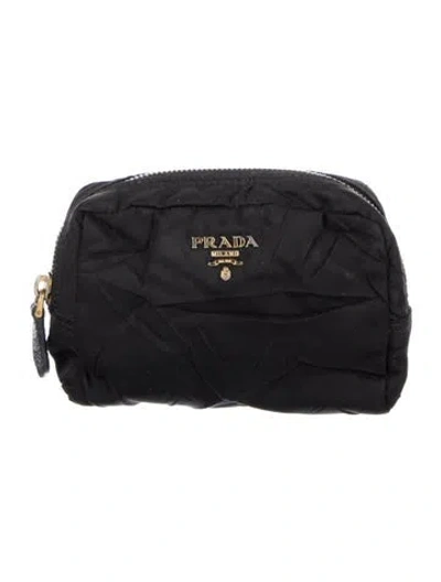 Pre-owned Prada Tessuto Nylon Clutch In Black