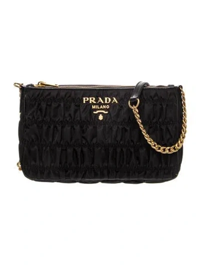Pre-owned Prada Tessuto Nylon Clutch In Black