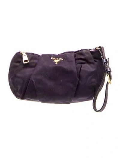 Pre-owned Prada Tessuto Nylon Clutch In Black