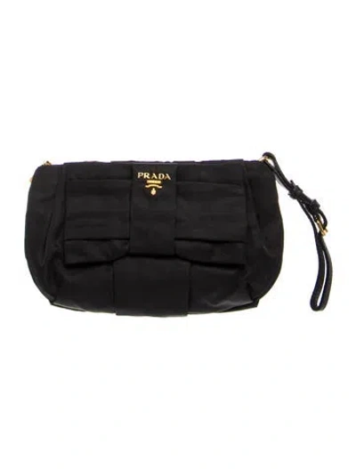 Pre-owned Prada Tessuto Nylon Clutch In Black