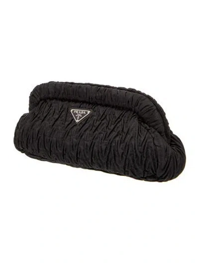 Pre-owned Prada Tessuto Nylon Clutch In Black