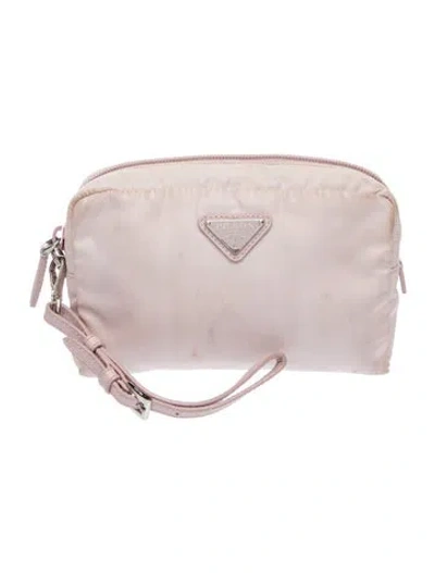 Pre-owned Prada Tessuto Nylon Clutch In Pink