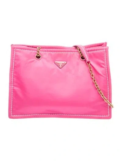Pre-owned Prada Tessuto Nylon Clutch In Pink