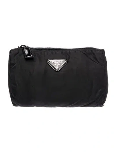 Pre-owned Prada Tessuto Nylon Clutch Vintage In Black
