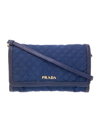Pre-owned Prada Tessuto Nylon Crossbody Bag In Blue