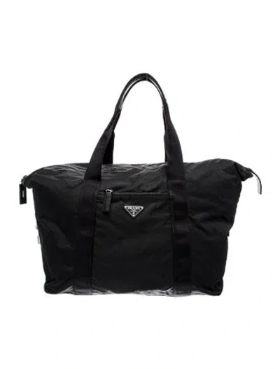 Pre-owned Prada Tessuto Nylon Diaper Bag In Black