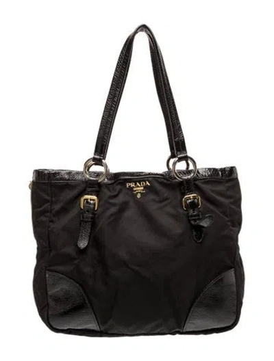 Pre-owned Prada Tessuto Nylon Diaper Bag In Black