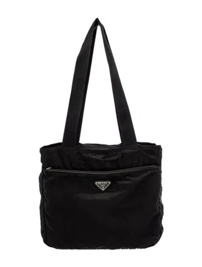Pre-owned Prada Tessuto Nylon Diaper Bag In Black