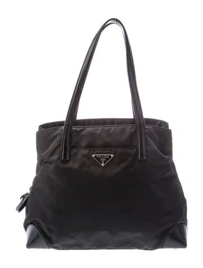 Pre-owned Prada Tessuto Nylon Diaper Bag In Black