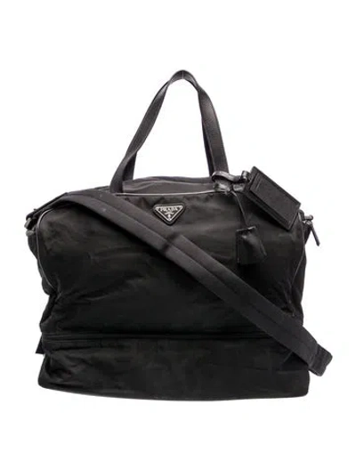 Pre-owned Prada Tessuto Nylon Diaper Bag In Black