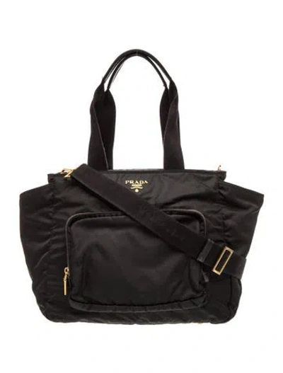 Pre-owned Prada Tessuto Nylon Diaper Bag In Black