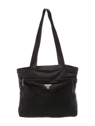 Pre-owned Prada Tessuto Nylon Diaper Bag In Black