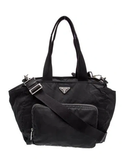 Pre-owned Prada Tessuto Nylon Diaper Bag In Black