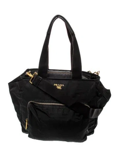 Pre-owned Prada Tessuto Nylon Diaper Bag In Blue