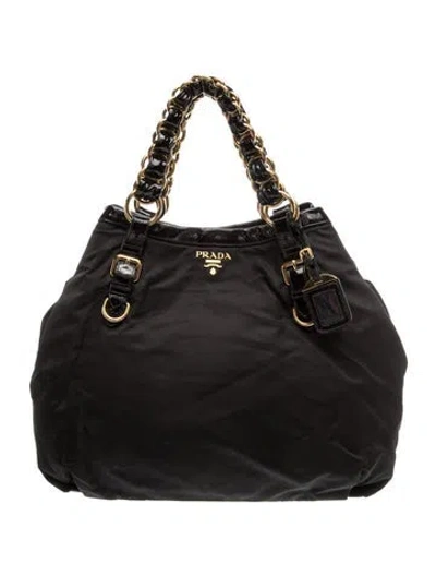 Pre-owned Prada Tessuto Nylon Evening Bag In Black