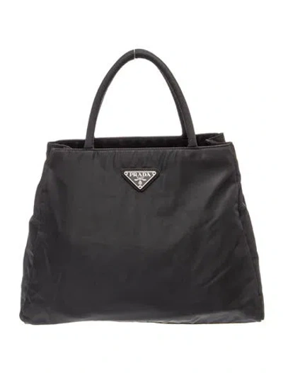 Pre-owned Prada Tessuto Nylon Garden City Medium In Black