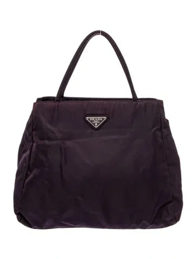 Pre-owned Prada Tessuto Nylon Garden City In Purple