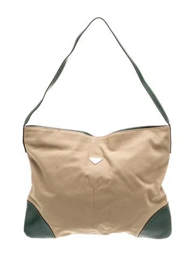 Pre-owned Prada Tessuto Nylon Hobo In Neutral