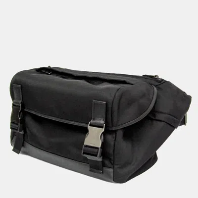 Pre-owned Prada Tessuto Nylon Leather Shoulder Bag Black