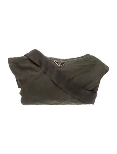 Pre-owned Prada Tessuto Nylon Messenger Bag In Black