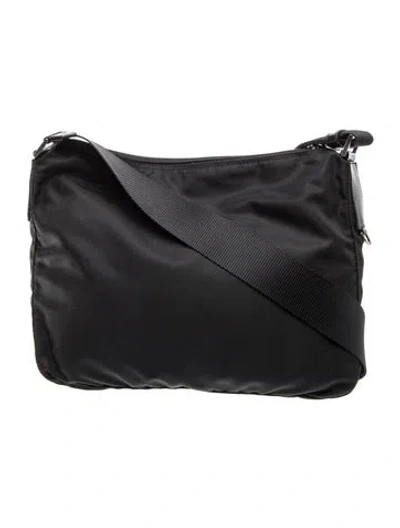 Pre-owned Prada Tessuto Nylon Messenger Bag In Black